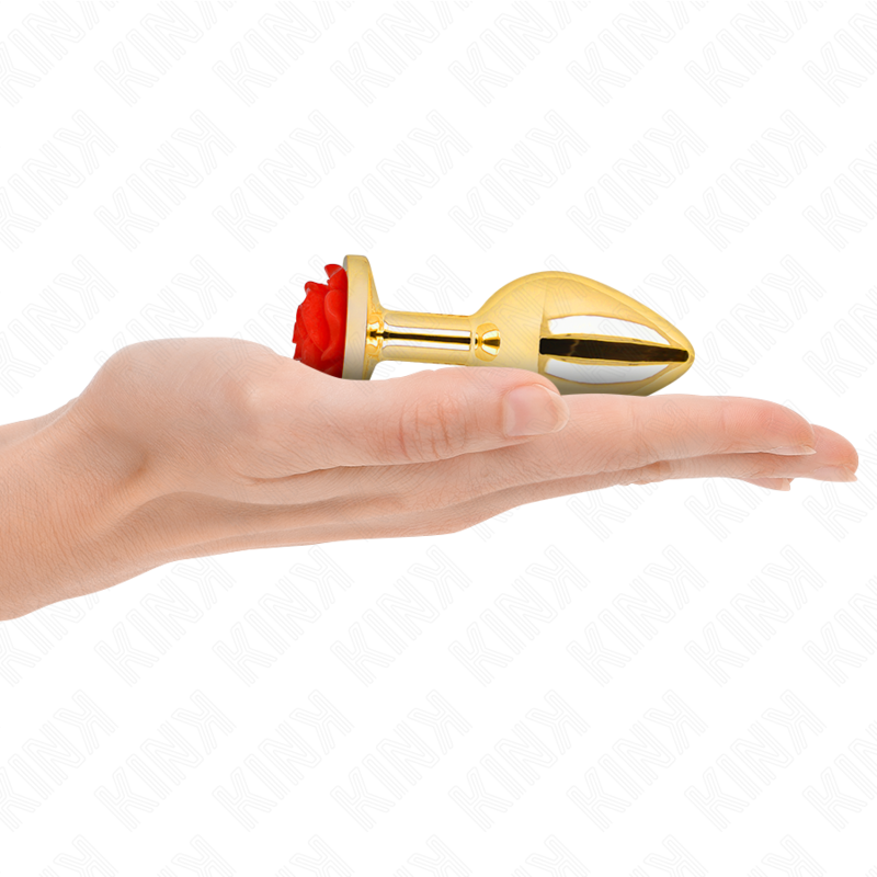 KINK -  PLUG ANAL GOLD ROSE RED SIZE M - NOCTURNA DESIRES