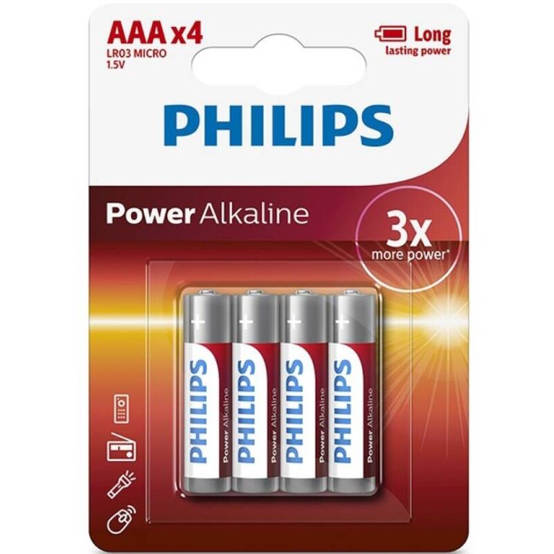 PHILIPS - POWER ALKALINE AAA BATTERY LR03 BLISTER*4 - NOCTURNA DESIRES