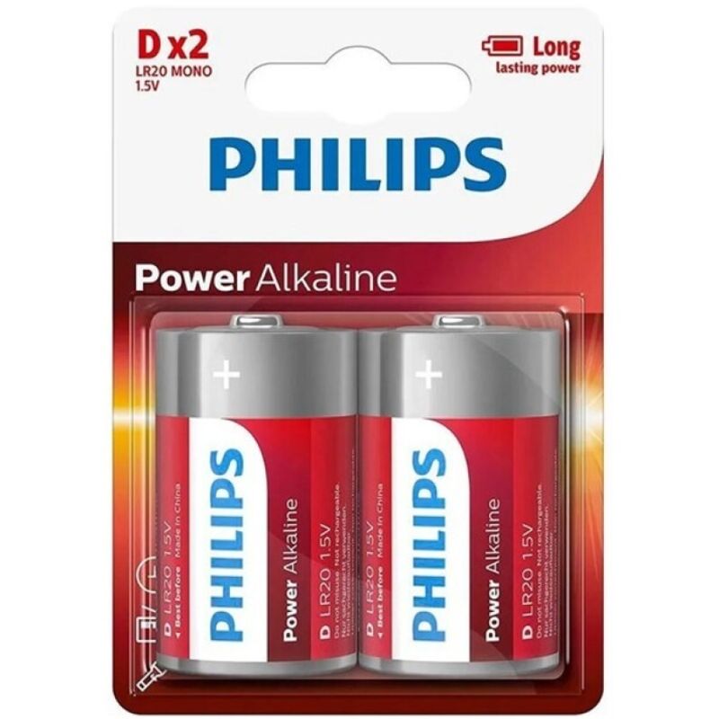 PHILIPS - POWER ALKALINE BATTERY D LR20 BLISTER*2 - NOCTURNA DESIRES