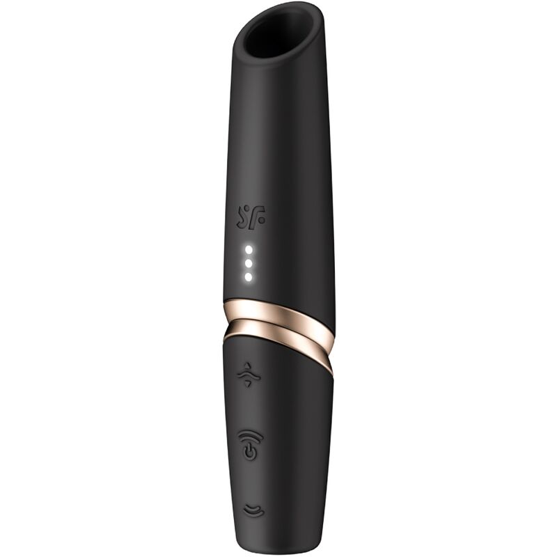 SATISFYER - PERFECT KISS WAVE CLITORIS STIMULATOR BLACK / GOLD - NOCTURNA DESIRES