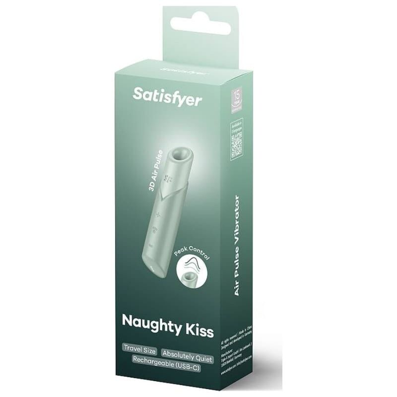 SATISFYER - NAUGHTY KISS WAVE CLITORIS STIMULATOR AQUAMARINE - NOCTURNA DESIRES