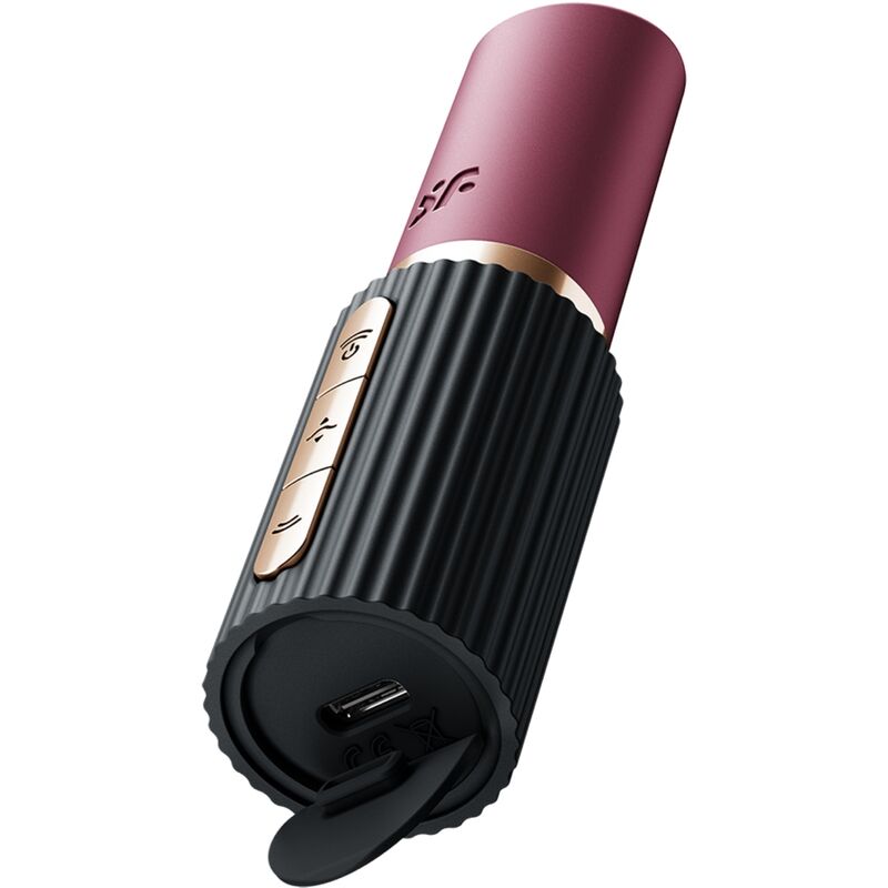 SATISFYER - PRO 2 KISS WAVE CLITORIS STIMULATOR GARNET / BLACK - NOCTURNA DESIRES