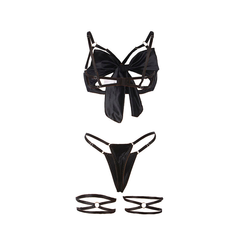 SUBBLIME - 955199 BRA SET WITH ADJUSTABLE BLACK BOW S/M - NOCTURNA DESIRES