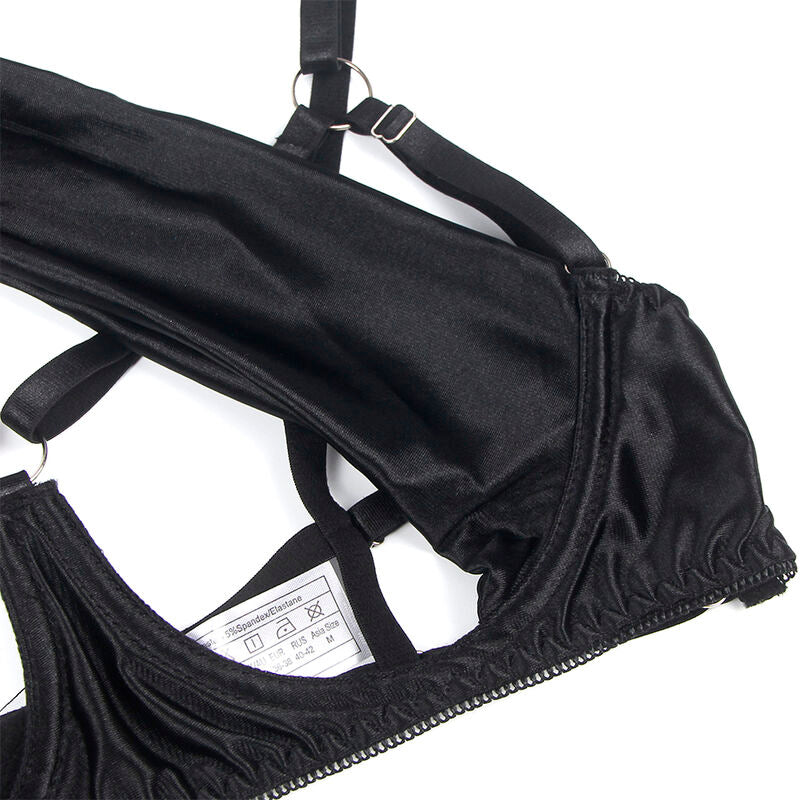 SUBBLIME - 955205 BRA SET WITH ADJUSTABLE BLACK BOW L/XL - NOCTURNA DESIRES