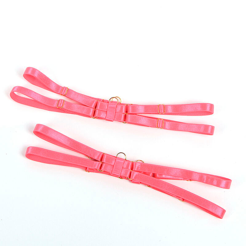 SUBBLIME - 955304 BRA SET WITH NECKLACE AND LEG DETAILS FLUORESCENT PINK L/XL - NOCTURNA DESIRES