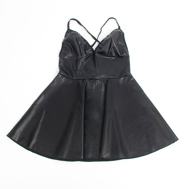 SUBBLIME - 955380 DRESS WITH BLACK LEATHER STRAPS L/XL - NOCTURNA DESIRES
