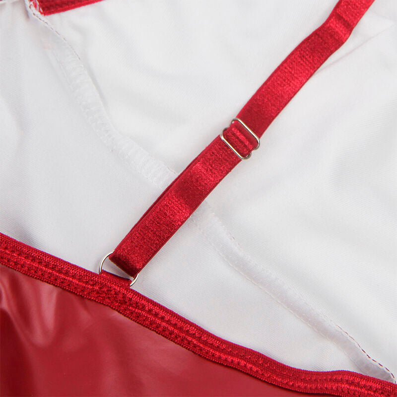 SUBBLIME - 955397 DRESS WITH BURGUNDY LEATHER STRAPS S/M - NOCTURNA DESIRES