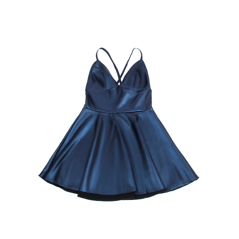 SUBBLIME - 955410 DRESS WITH BLUE LEATHER STRAPS S/M - NOCTURNA DESIRES