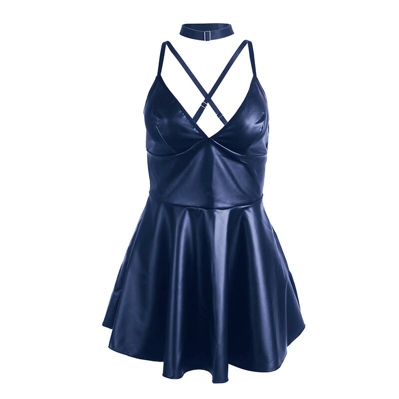 SUBBLIME - 955427 DRESS WITH BLUE LEATHER STRAPS L/XL - NOCTURNA DESIRES