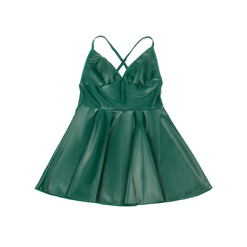 SUBBLIME - 955434 DRESS WITH GREEN LEATHER STRAPS S/M - NOCTURNA DESIRES