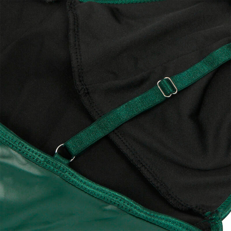 SUBBLIME - 955434 DRESS WITH GREEN LEATHER STRAPS S/M - NOCTURNA DESIRES