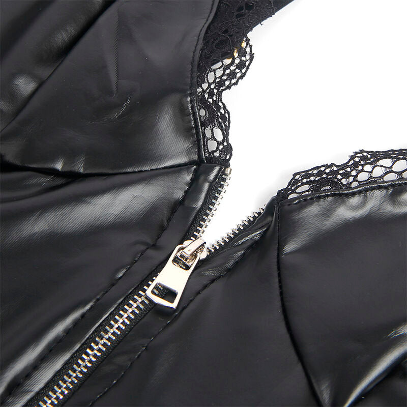 SUBBLIME - 955458 BLACK LEATHER ZIPPER BODY S/M - NOCTURNA DESIRES