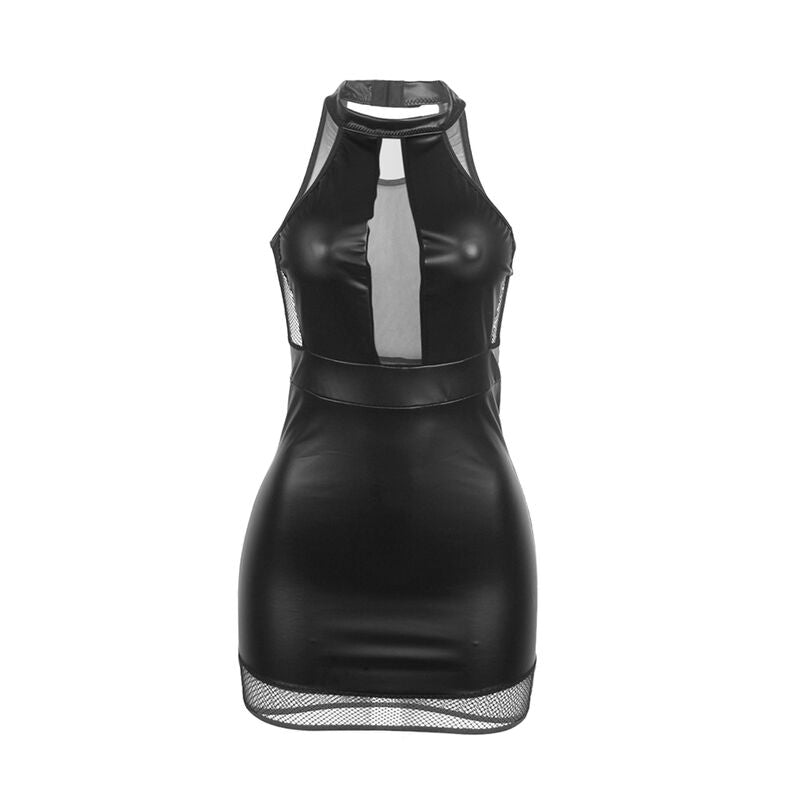 SUBBLIME - 955489 HALTER NECK DRESS WITH TRANSPARENCIES BLACK L/XL - NOCTURNA DESIRES