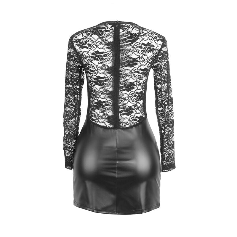 SUBBLIME - 955601 LONG SLEEVED DRESS WITH BLACK LACE L/XL - NOCTURNA DESIRES