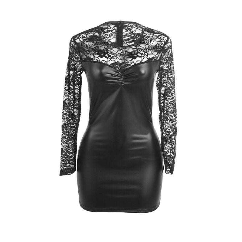 SUBBLIME - 955601 LONG SLEEVED DRESS WITH BLACK LACE L/XL - NOCTURNA DESIRES