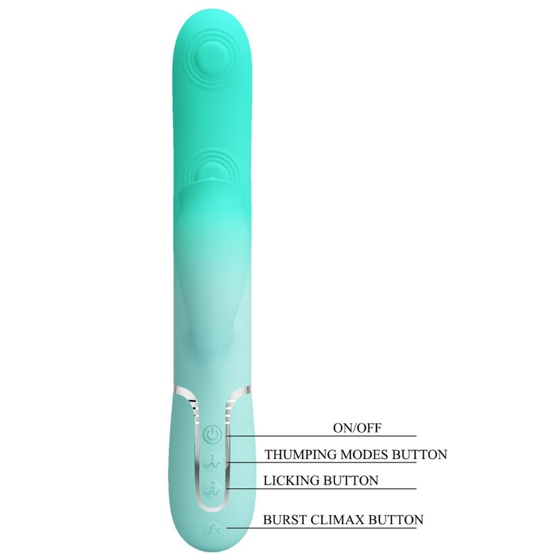 PRETTY LOVE - GIGI MULTIFUNCTION RABBIT VIBRATOR AQUA GREEN - NOCTURNA DESIRES