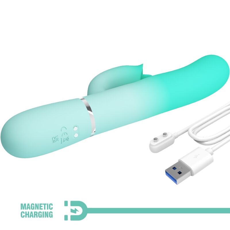 PRETTY LOVE - GIGI MULTIFUNCTION RABBIT VIBRATOR AQUA GREEN - NOCTURNA DESIRES