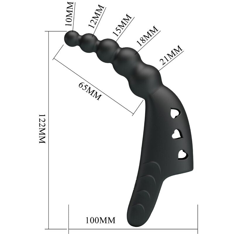 PRETTY LOVE - JORDIN FINGER VIBRATOR 10 VIBRATIONS BLACK - NOCTURNA DESIRES