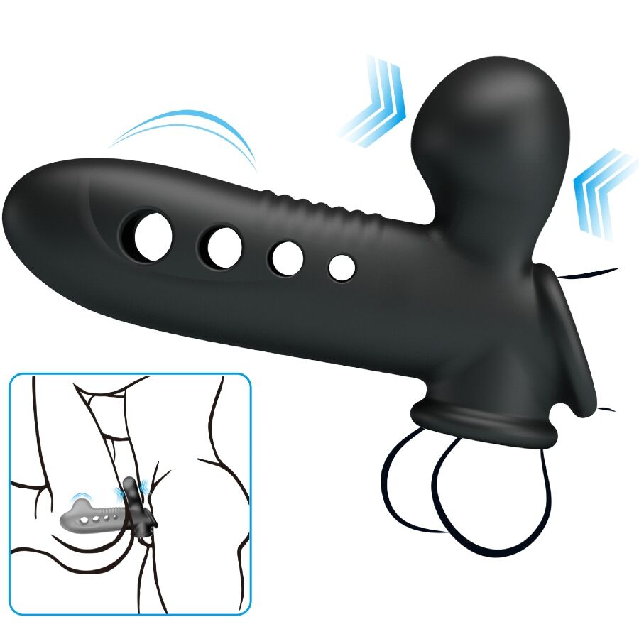 PRETTY LOVE - CRANE PENIS SLEEVE WITH AIRBAG BLACK - NOCTURNA DESIRES