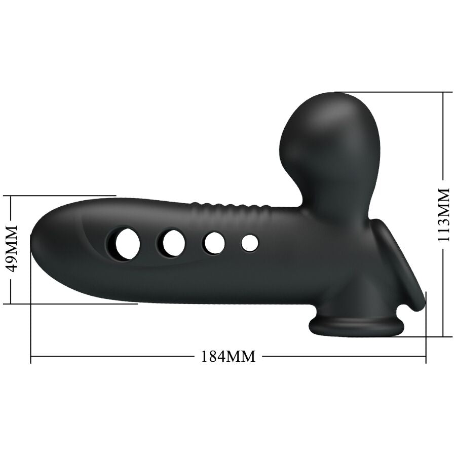 PRETTY LOVE - CRANE PENIS SLEEVE WITH AIRBAG BLACK - NOCTURNA DESIRES