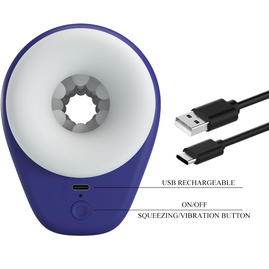 PRETTY LOVE - DJ LADY MALE MASTURBATOR WITH VIBRATION 5 SETTINGS PURPLE - NOCTURNA DESIRES