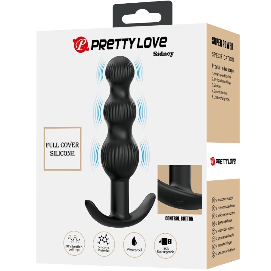 PRETTY LOVE - SIDNEY ANAL VIBRATOR 10 VIBRATIONS BLACK - NOCTURNA DESIRES