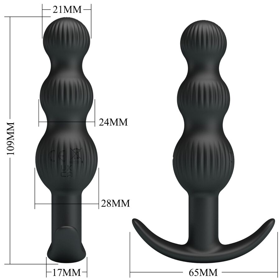 PRETTY LOVE - SIDNEY ANAL VIBRATOR 10 VIBRATIONS BLACK - NOCTURNA DESIRES