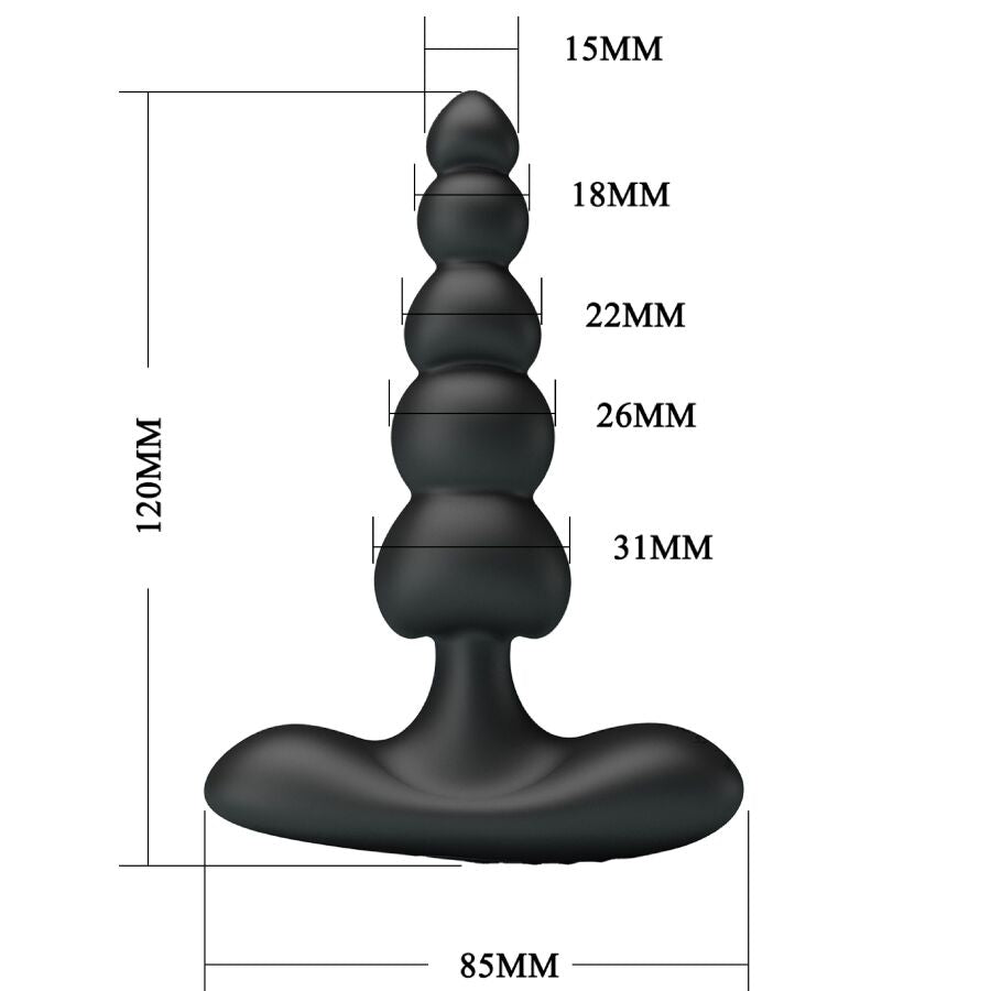 PRETTY LOVE - CORBAN ANAL VIBRATOR 10 VIBRATIONS BLACK - NOCTURNA DESIRES