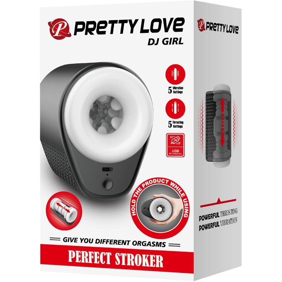 PRETTY LOVE - DJ GIRL MALE MASTURBATOR WITH VIBRATION 5 SETTINGS NEGRO - NOCTURNA DESIRES