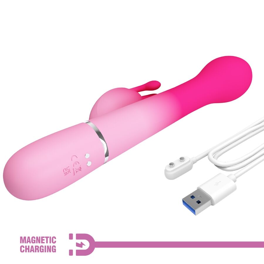 PRETTY LOVE - DEJON 3 IN 1 MULTIFUNCTION RABBIT VIBRATOR PINK - NOCTURNA DESIRES