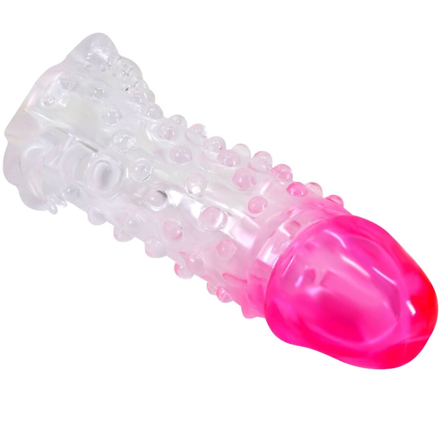 PRETTY LOVE - WILFORD REALISTIC ENLARGEMENT SHEATH WITH EMBOSSED PENIS PINK - NOCTURNA DESIRES