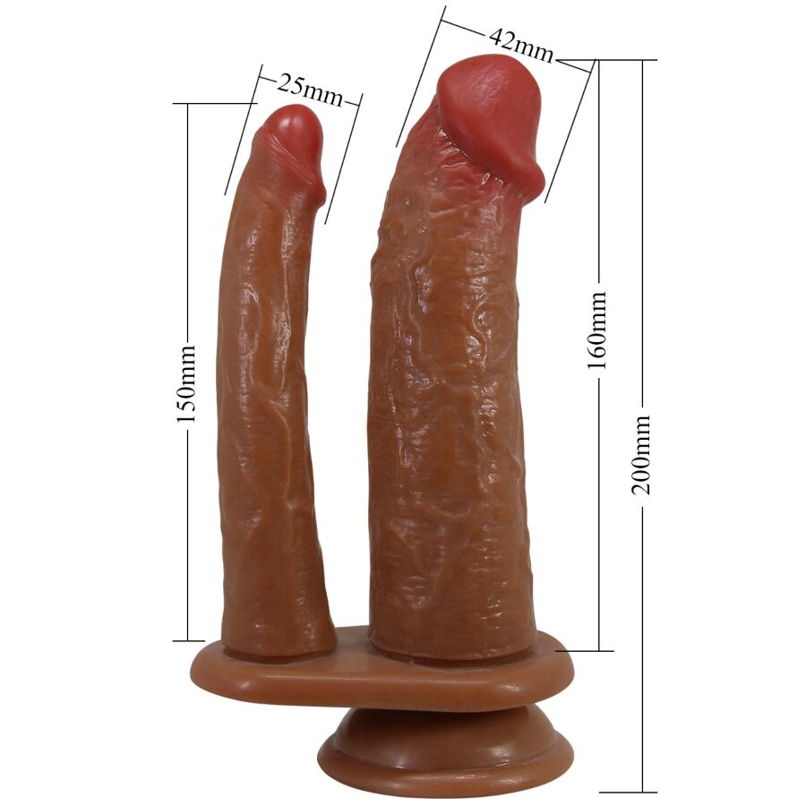 PRETTY LOVE - HULBERT DOUBLE REALISTIC DILDO WITH VIBRATION MULATO - NOCTURNA DESIRES