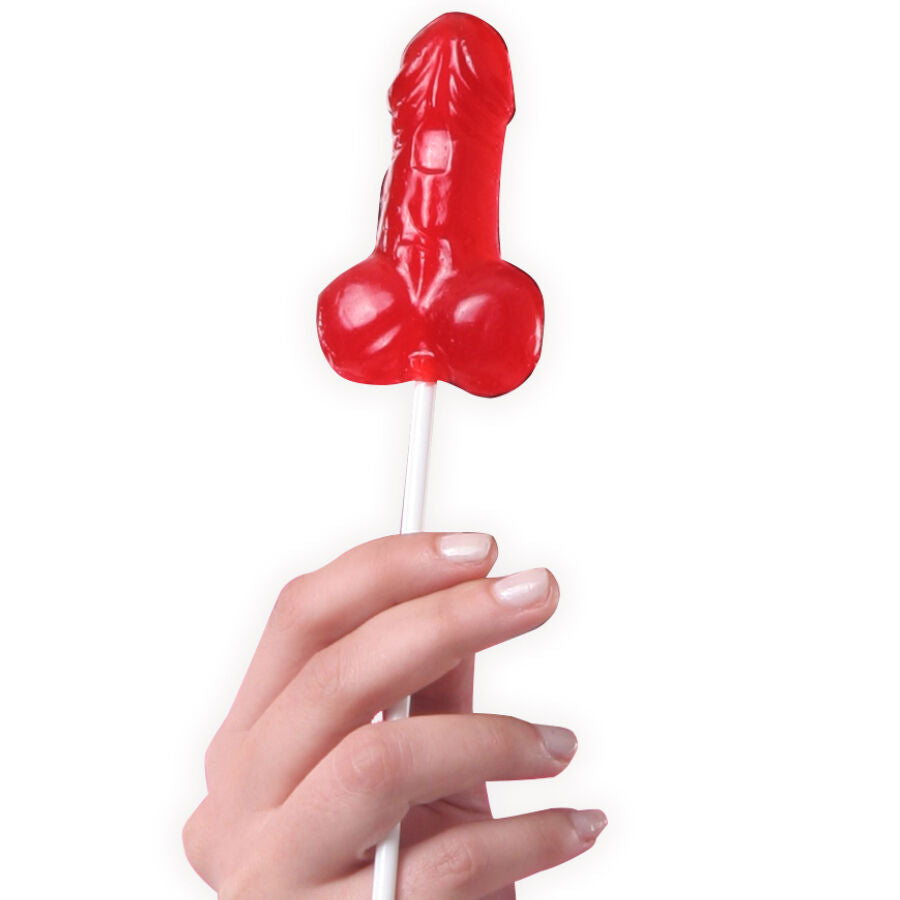 SECRETPLAY - DISPLAY ASSORTMENT PENIS LOLLIPOPS STRAWBERRY 40 UNITS - NOCTURNA DESIRES