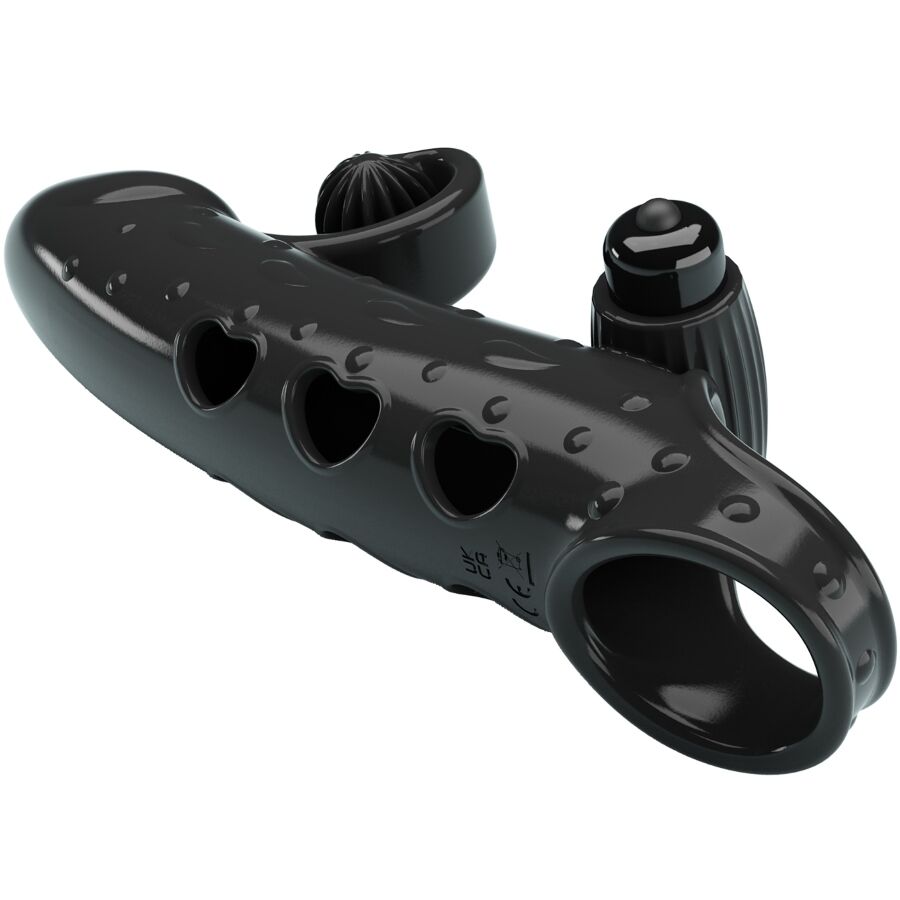 ROMANCE - VIBRATING PENIS SLEEVE BLACK - NOCTURNA DESIRES