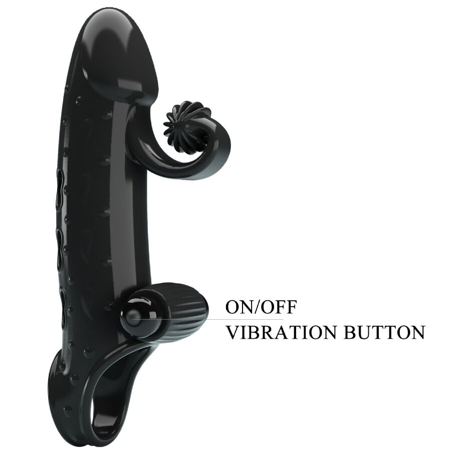 ROMANCE - VIBRATING PENIS SLEEVE BLACK - NOCTURNA DESIRES