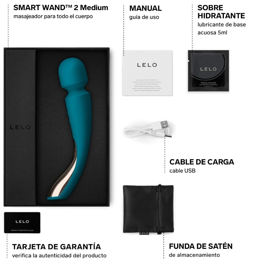 LELO - SMART MEDIUM WAND 2 OCEAN BLUE MASSAGER - NOCTURNA DESIRES