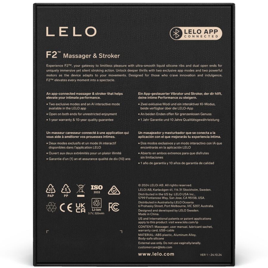 LELO - F2S™ TEAL  MALE MASTURBATOR BLUE - NOCTURNA DESIRES