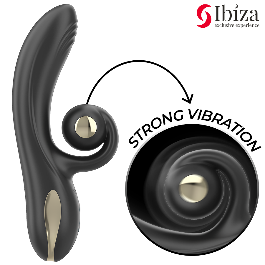 IBIZA - TWISTER VIBRATOR WITH CURVE STIMULATOR AND VIBRO-ROTATION - NOCTURNA DESIRES