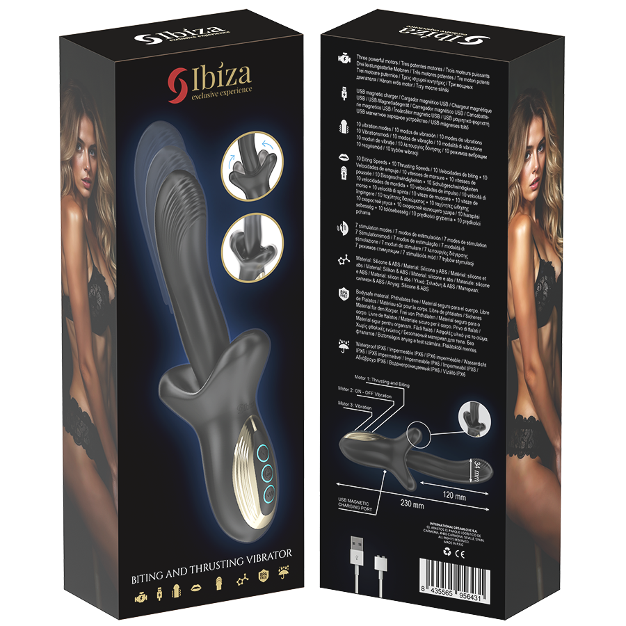 IBIZA - POWERFUL VIBRATOR WITH THRUSTING AND BITING EFFECT - NOCTURNA DESIRES