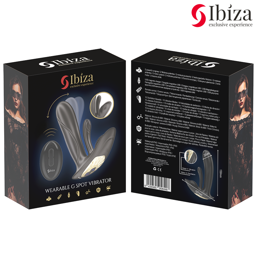 IBIZA - WEARABLE VIBRATOR WITH G-SPOT AND CLITORIS STIMULATION WITH REMOTE CONTROL - NOCTURNA DESIRES
