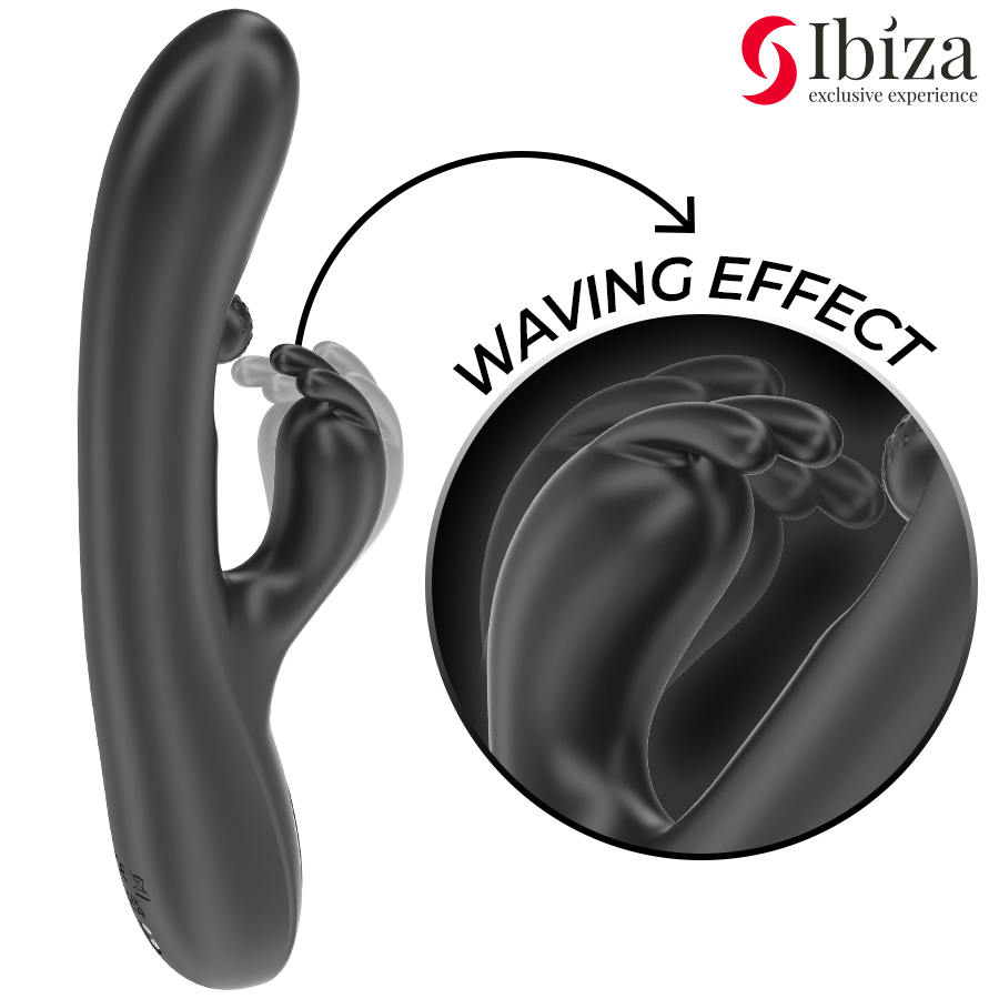 IBIZA - POWERFUL RABBIT VIBRATOR WITH MASSAGING ROLLING PEARL - NOCTURNA DESIRES