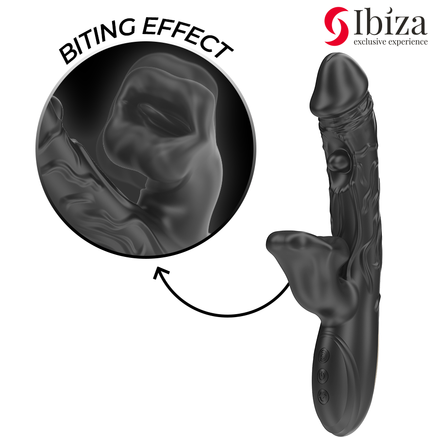 IBIZA - VIBRATOR AND CLITORIS STIMULATOR WITH BITING AND ROTATION EFFECT - NOCTURNA DESIRES