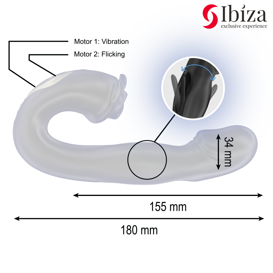 IBIZA - ROSE VIBRATOR FLICKING EFFECT AND CLIT STIMULATOR - NOCTURNA DESIRES