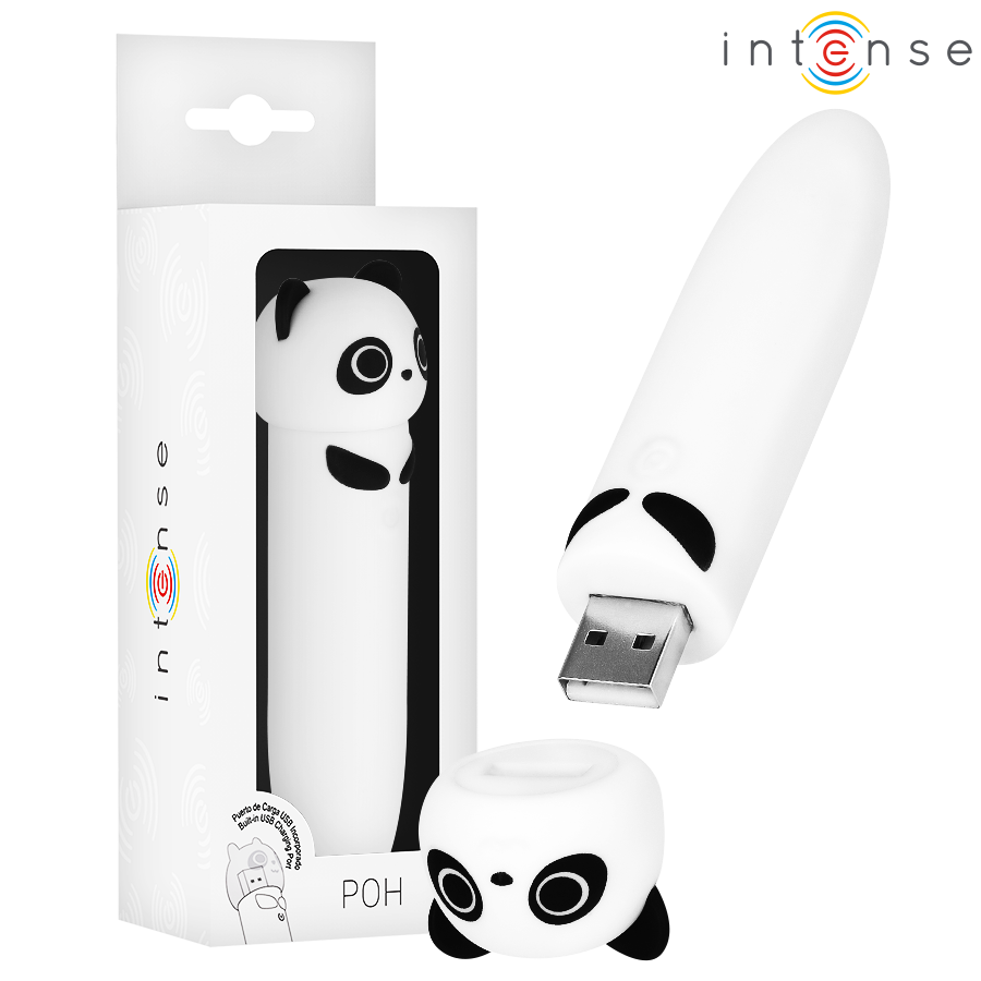 INTENSE - POH PANDA VIBRATING BULLET USB RECHARGEABLE 10 X 2.2 CM - NOCTURNA DESIRES