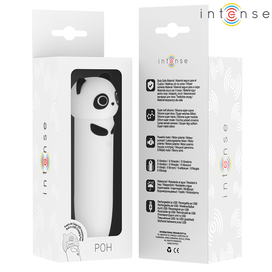 INTENSE - POH PANDA VIBRATING BULLET USB RECHARGEABLE 10 X 2.2 CM - NOCTURNA DESIRES