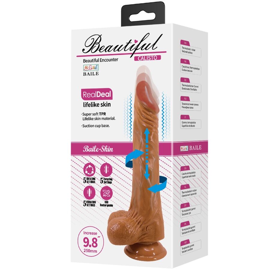 BAILE - CALISTO REALISTIC DILDO 24 CM FLESH - NOCTURNA DESIRES