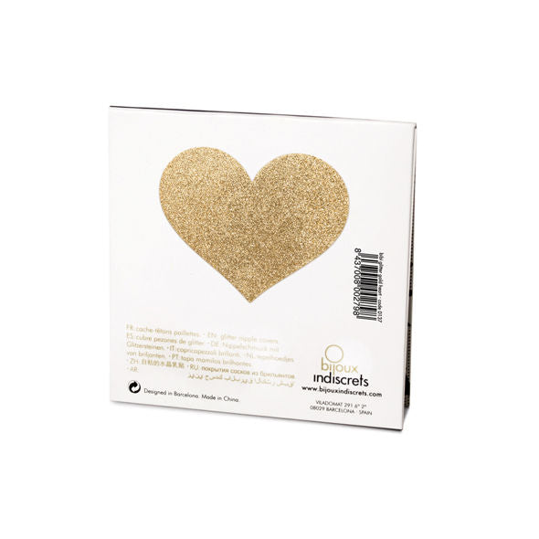 BIJOUX - INDISCRETS FLASH GOLDEN HEART NIPPLE COVERS BIJOUX FLASH COLLECTION  NOCTURNA DESIRES