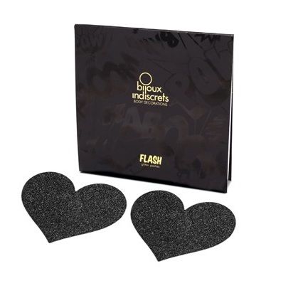 BIJOUX - INDISCRETS FLASH BLACK HEART NIPPLE CUTS BIJOUX FLASH COLLECTION  NOCTURNA DESIRES
