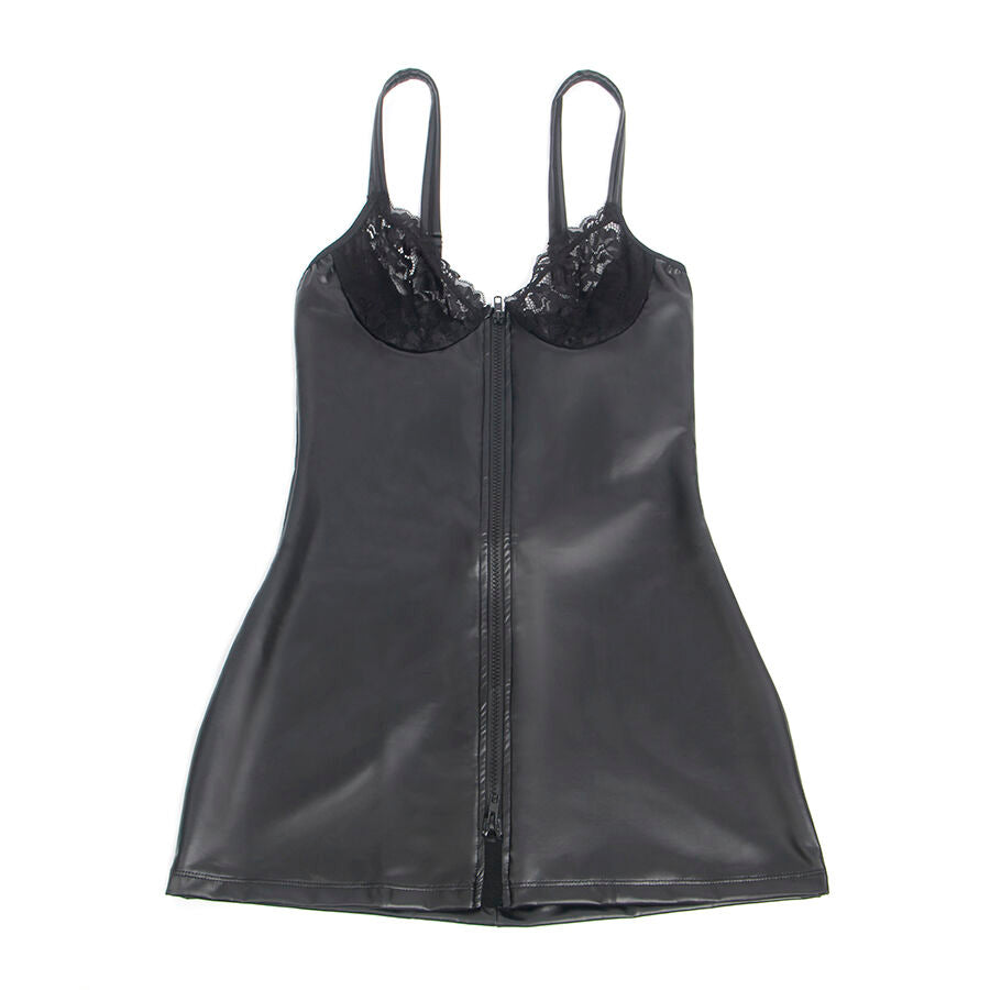 SUBBLIME - 957568 LEATHER ZIP DRESS BLACK S/M - NOCTURNA DESIRES