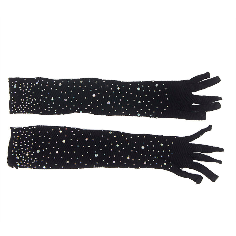 SUBBLIME - 957469SHINE TRANSPARENT GLOVES BLACK S/M - NOCTURNA DESIRES